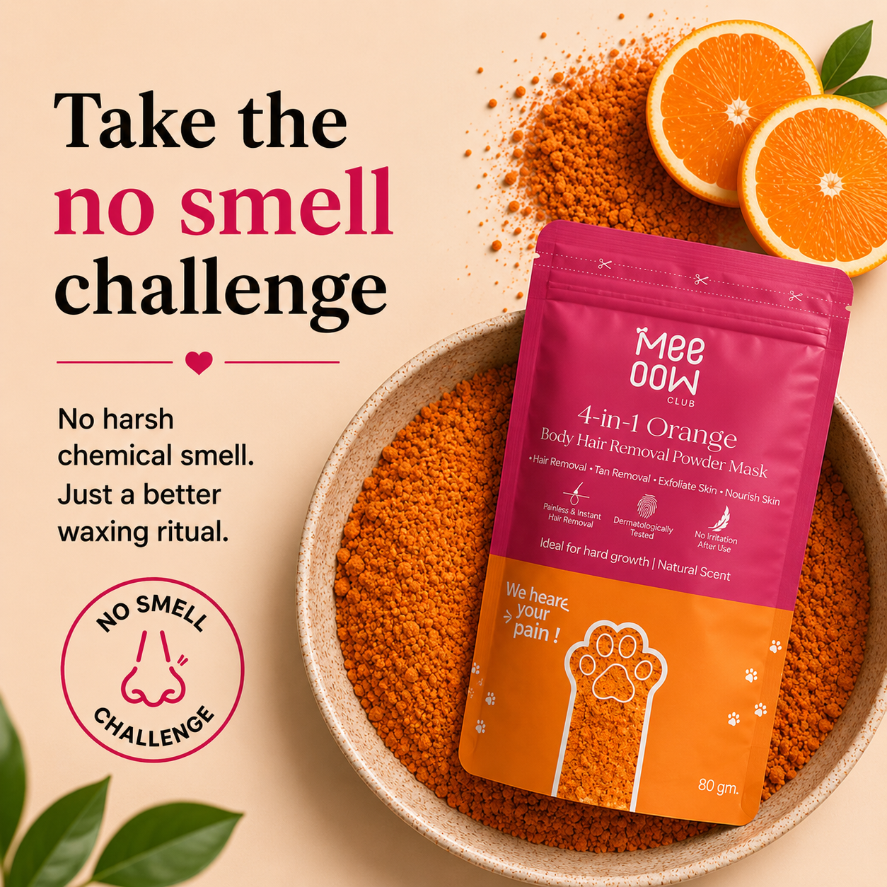 Meow Club 10-Min Painless Body Wax Powder with Spoon | Smooth Hair Removal | Duo Pack (Buy 2 & Save More)